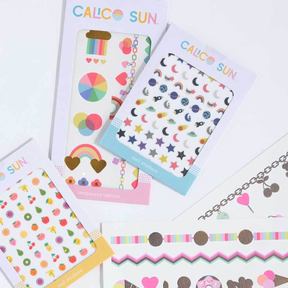 mix of Calico Sun stickers 