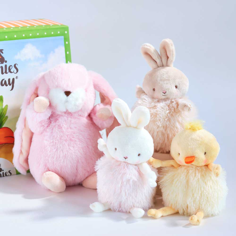 variety of bunny stuffed animals