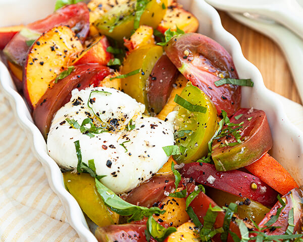 heirloom tomatoes peach salad recipe