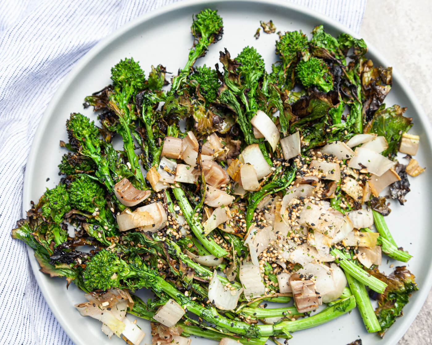 grilled endive and rapini salad