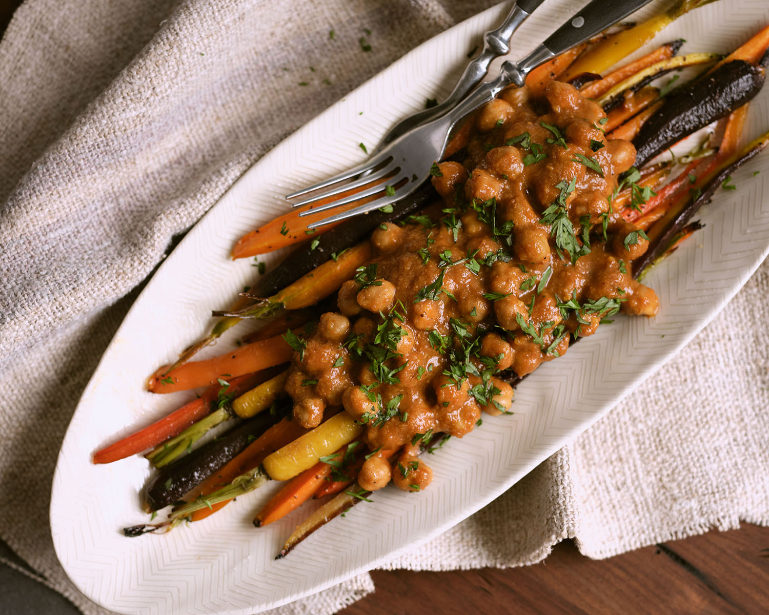 Side Dish Recipes that Excite: Roasted Carrots with Chana Masala from Metropolitan Market