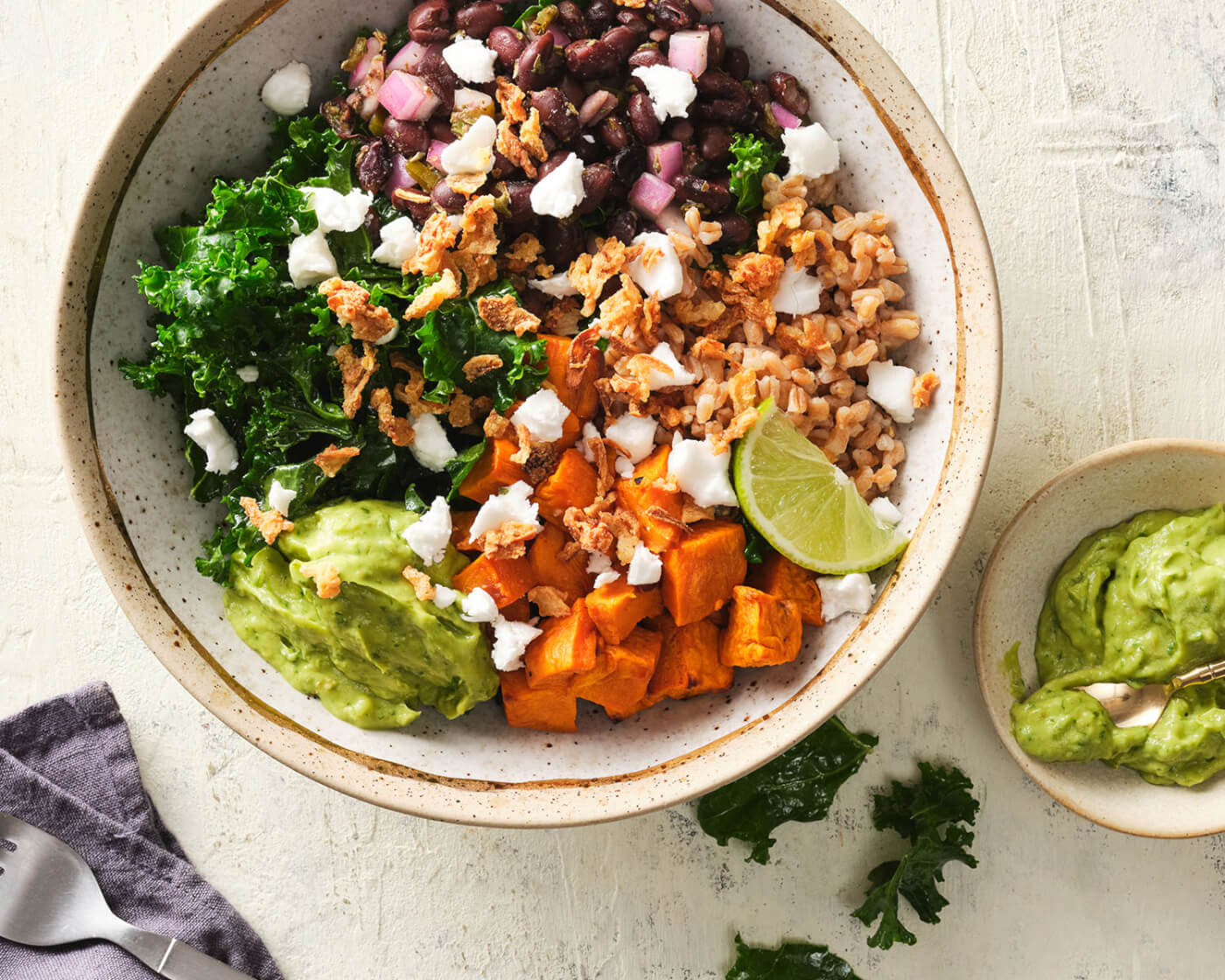 southwest yam and kale bowl