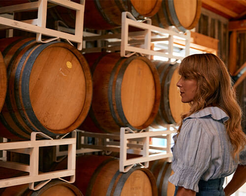 barrels in a cellar