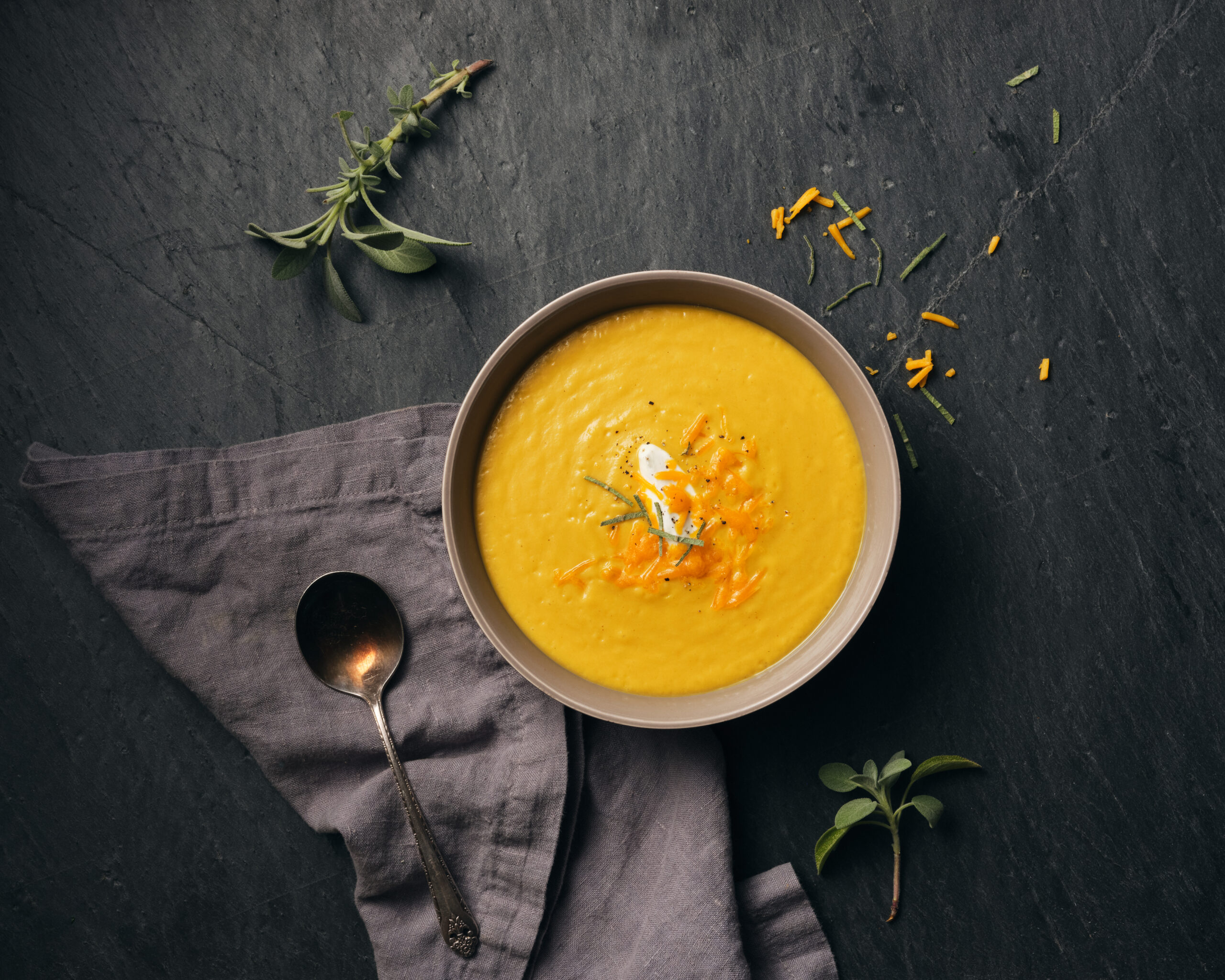 Butternut Squash Apple Cheddar Soup